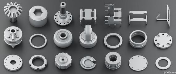 硬表面机械零件3D模型素材库下载|资源|花魁小站